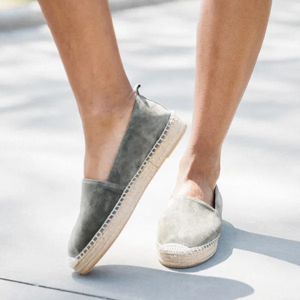 4301 Khaki | Suede espadrille