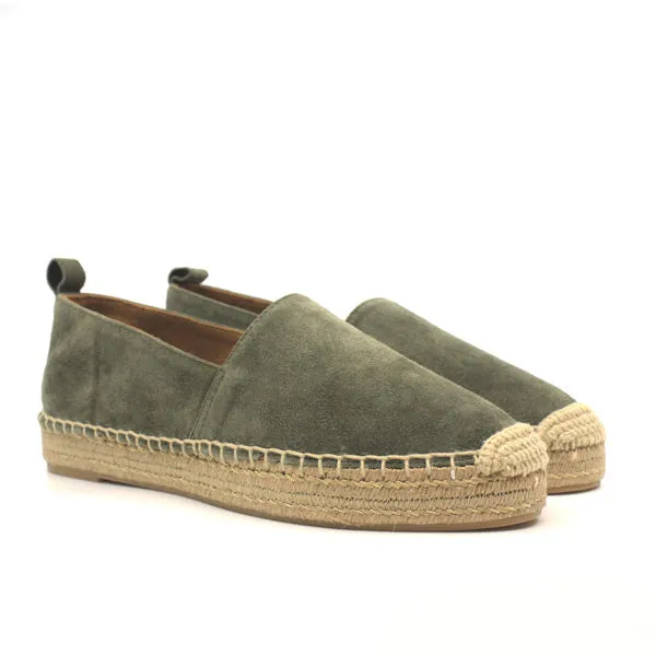 4301 Khaki | Suede espadrille