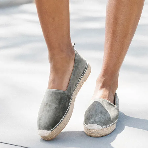 4301 Khaki | Suede espadrille