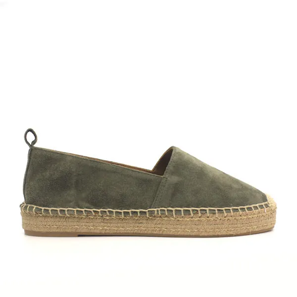 4301 Khaki | Suede espadrille