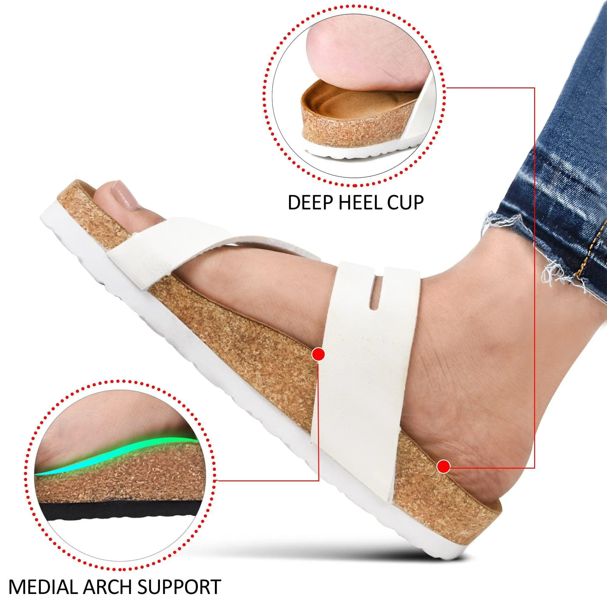 AEROTHOTIC KAIZEN SPLIT TOE COMFORTABLE SLIDES FOR WOMEN