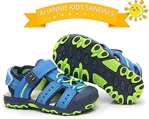 Ahannie Boys Girls Outdoor Sport Sandals,Kids Closed Toe Beach Sandals, Toddler Summer Sandals (Color : Red)