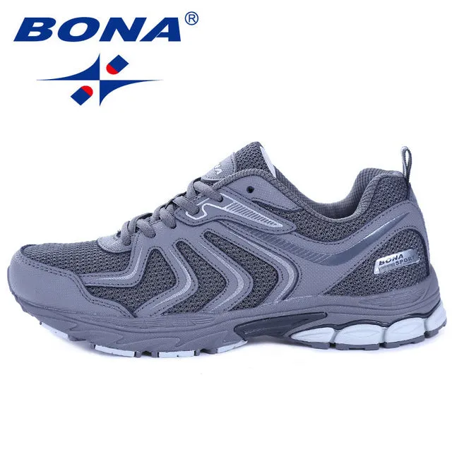 BONA New Arrival Hot Style Men Running Shoes Lace Up Breathable Comfortable Sneakers Outdoor Walking Footwear Men