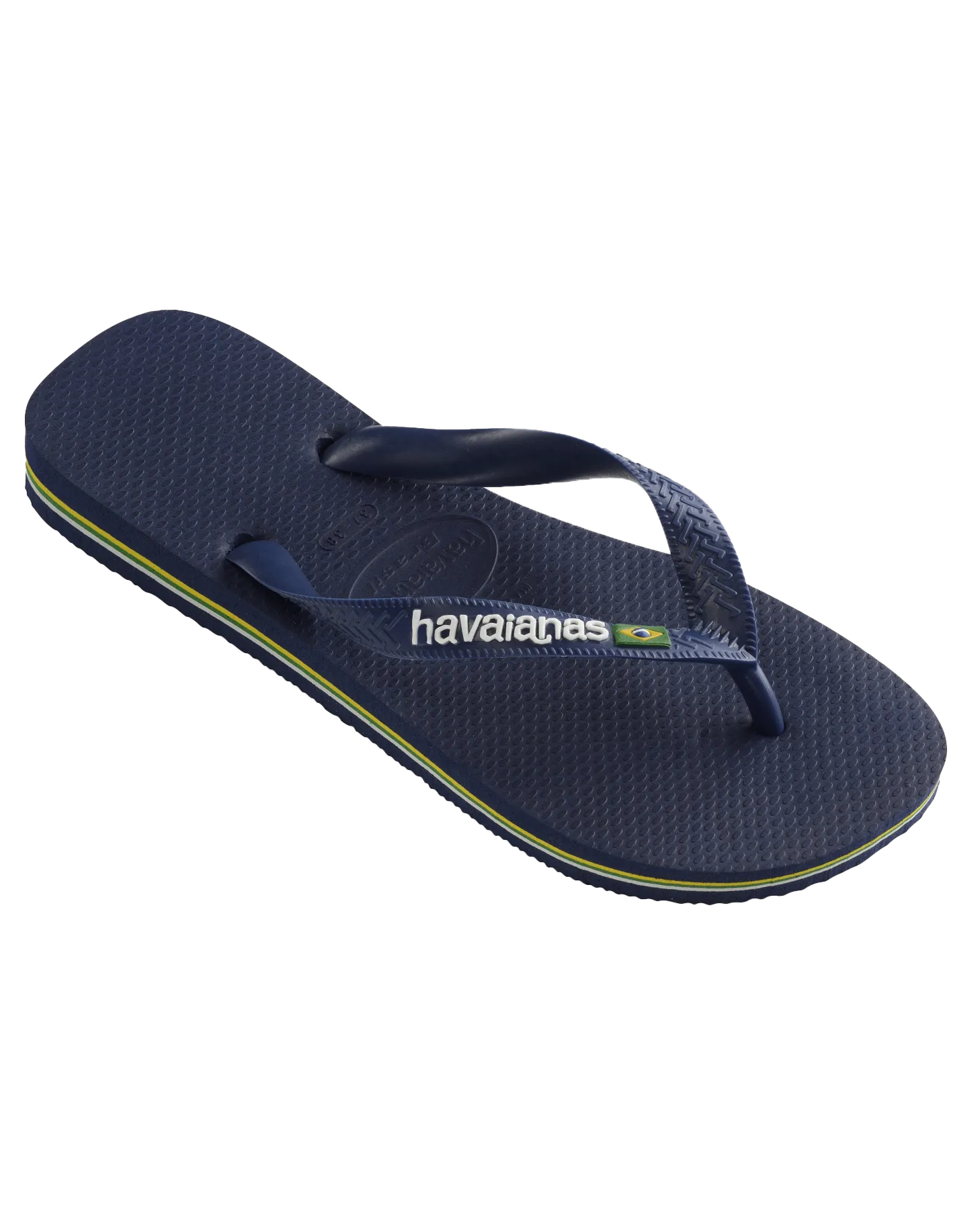 Boys Brazil Logo Flip Flops in Navy Blue