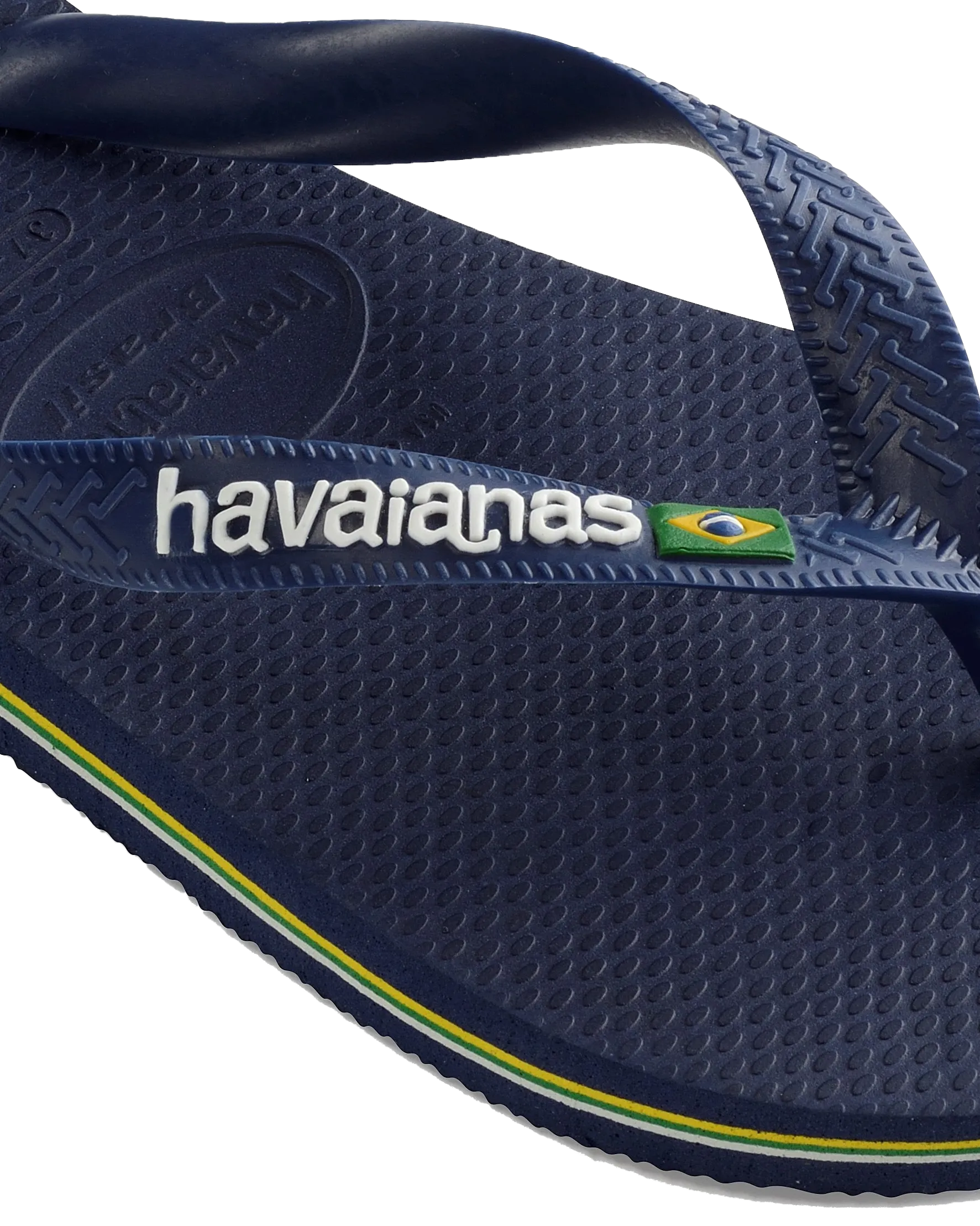 Boys Brazil Logo Flip Flops in Navy Blue