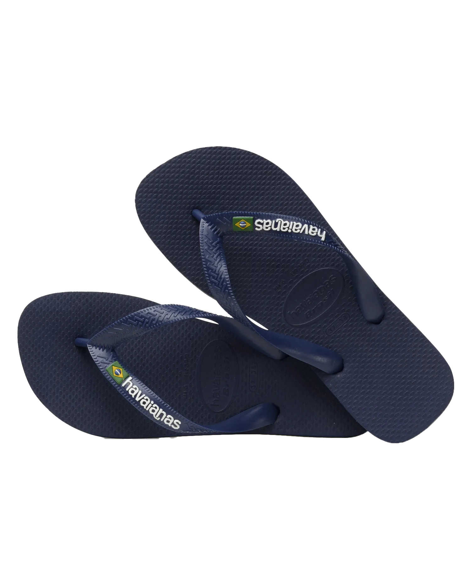 Boys Brazil Logo Flip Flops in Navy Blue