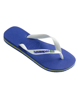 Brazil Logo Flip Flops in Marine Blue