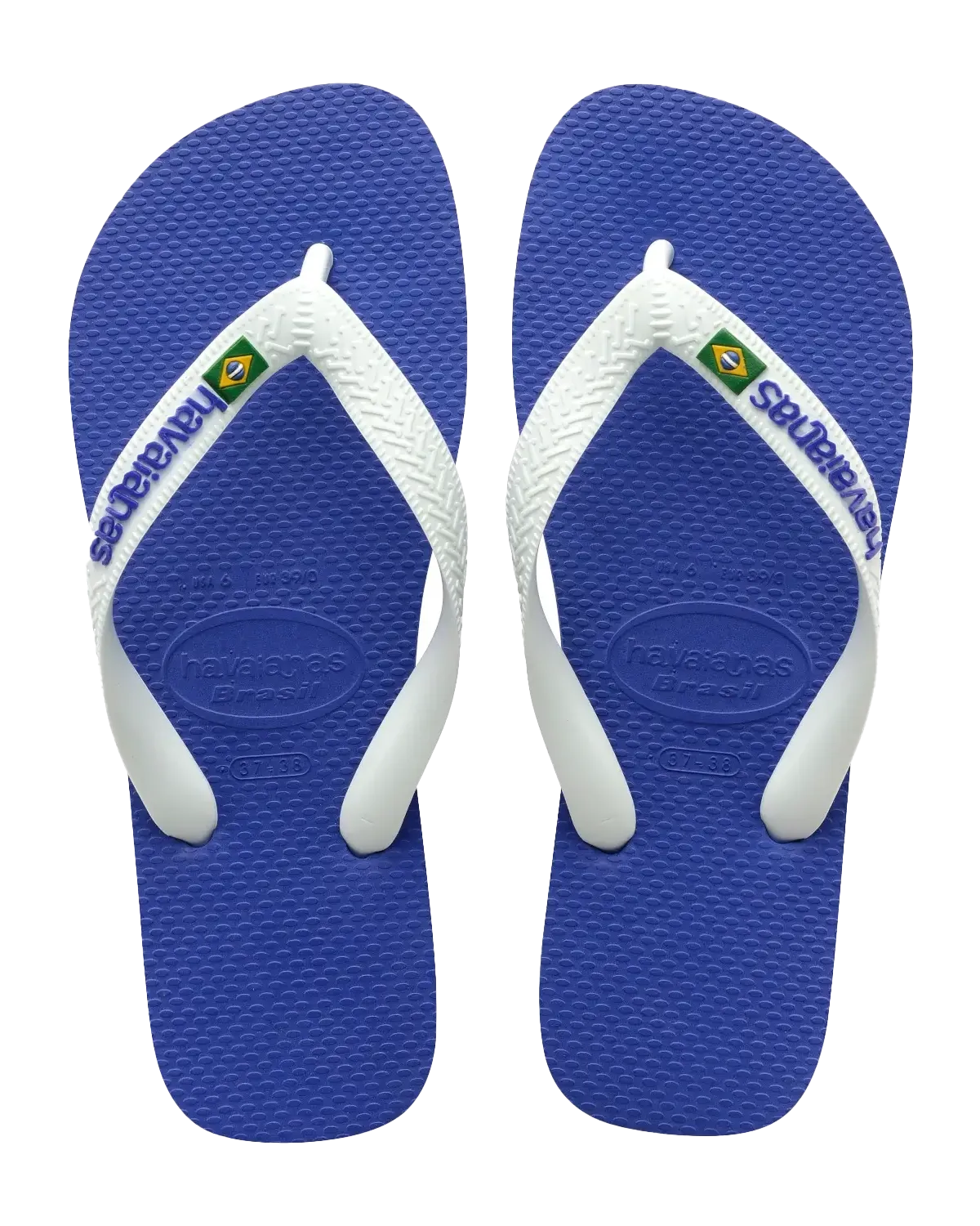 Brazil Logo Flip Flops in Marine Blue