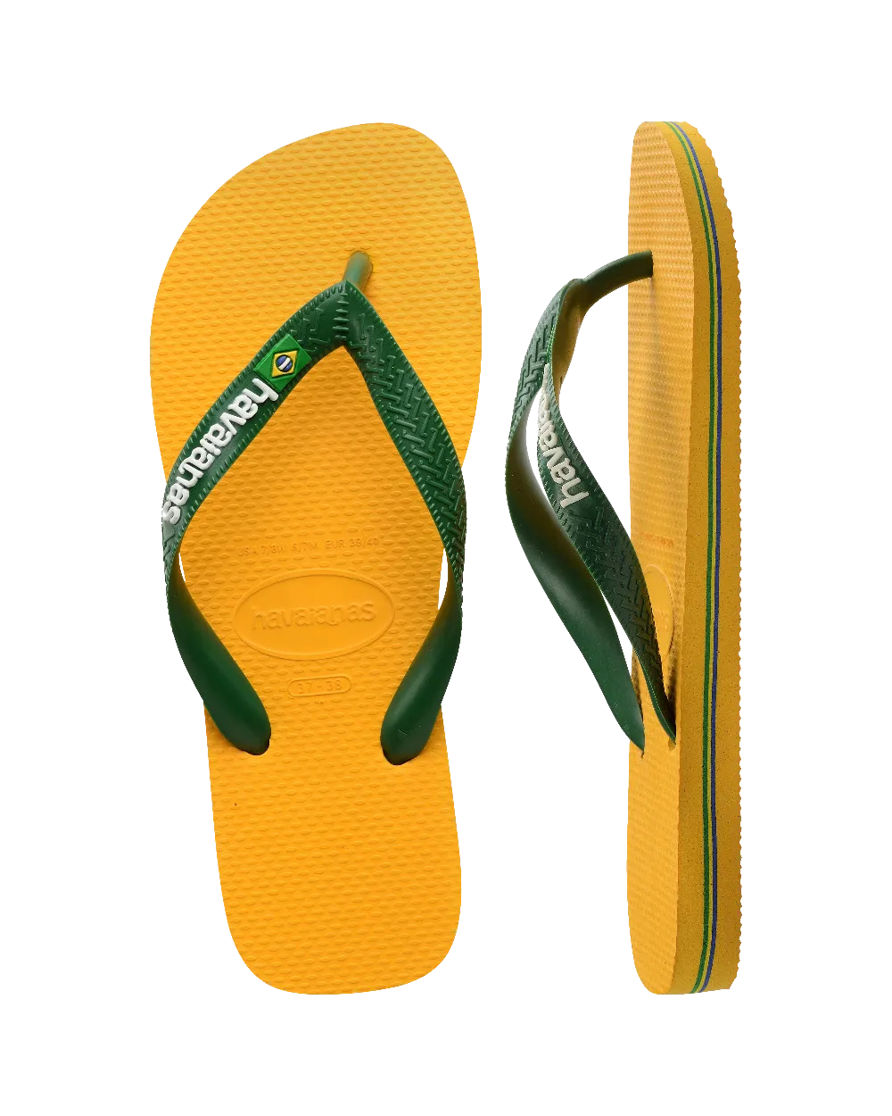 Brazil Logo Flip Flops in Pop Yellow