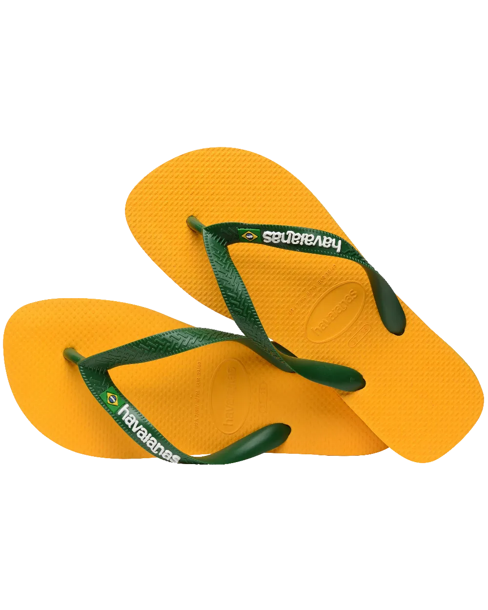 Brazil Logo Flip Flops in Pop Yellow