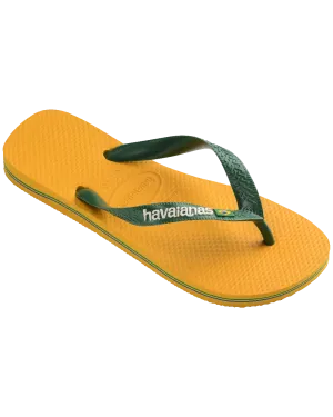 Brazil Logo Flip Flops in Pop Yellow