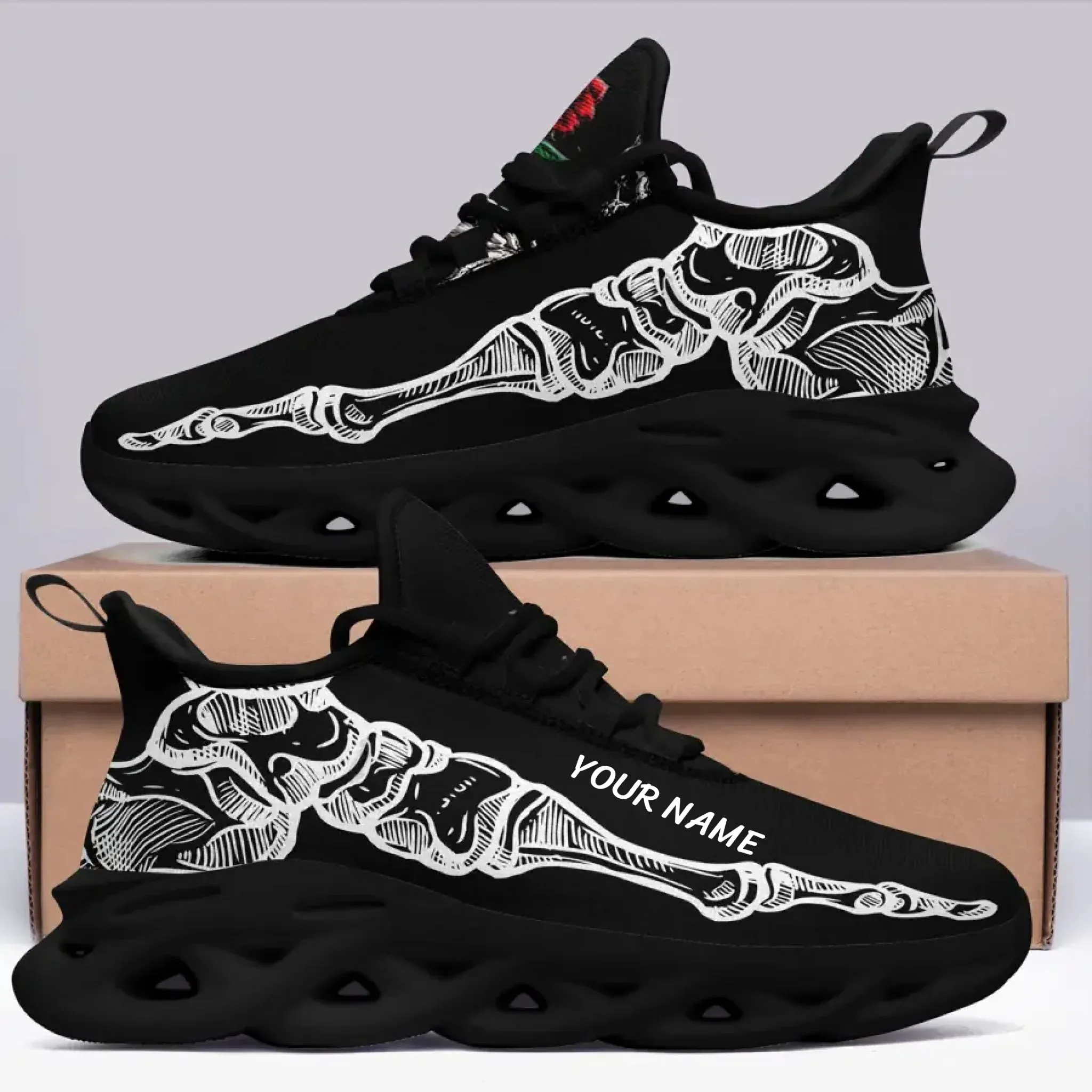 Buy One Get One Black Color Personalized Skull Sneaker Comfortable Shoe,2016-23002-0012