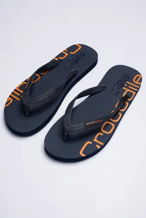 Crocodile Flip Flop-Dark Blue