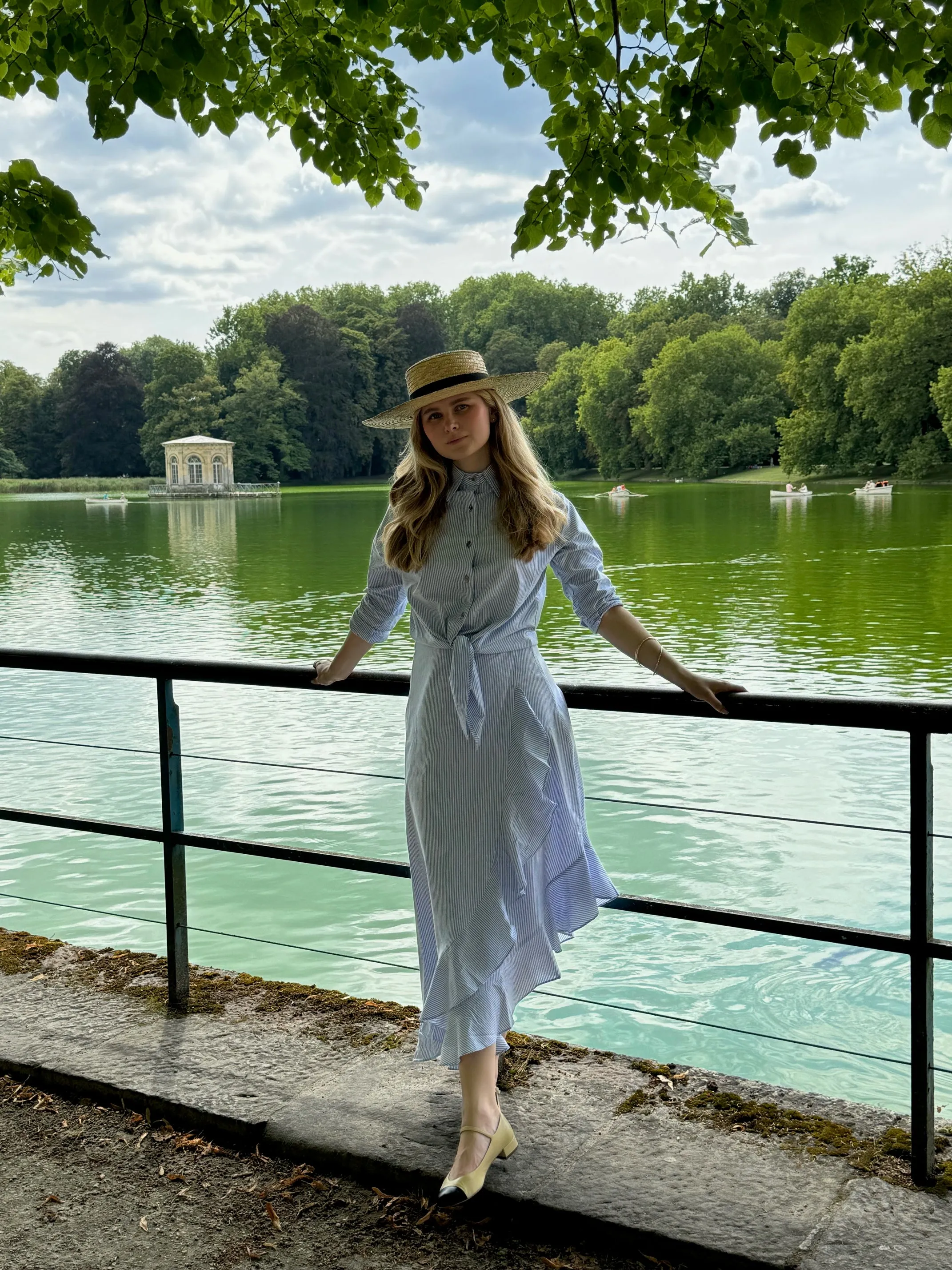 Deniz Pareo Skirt- blue stripes