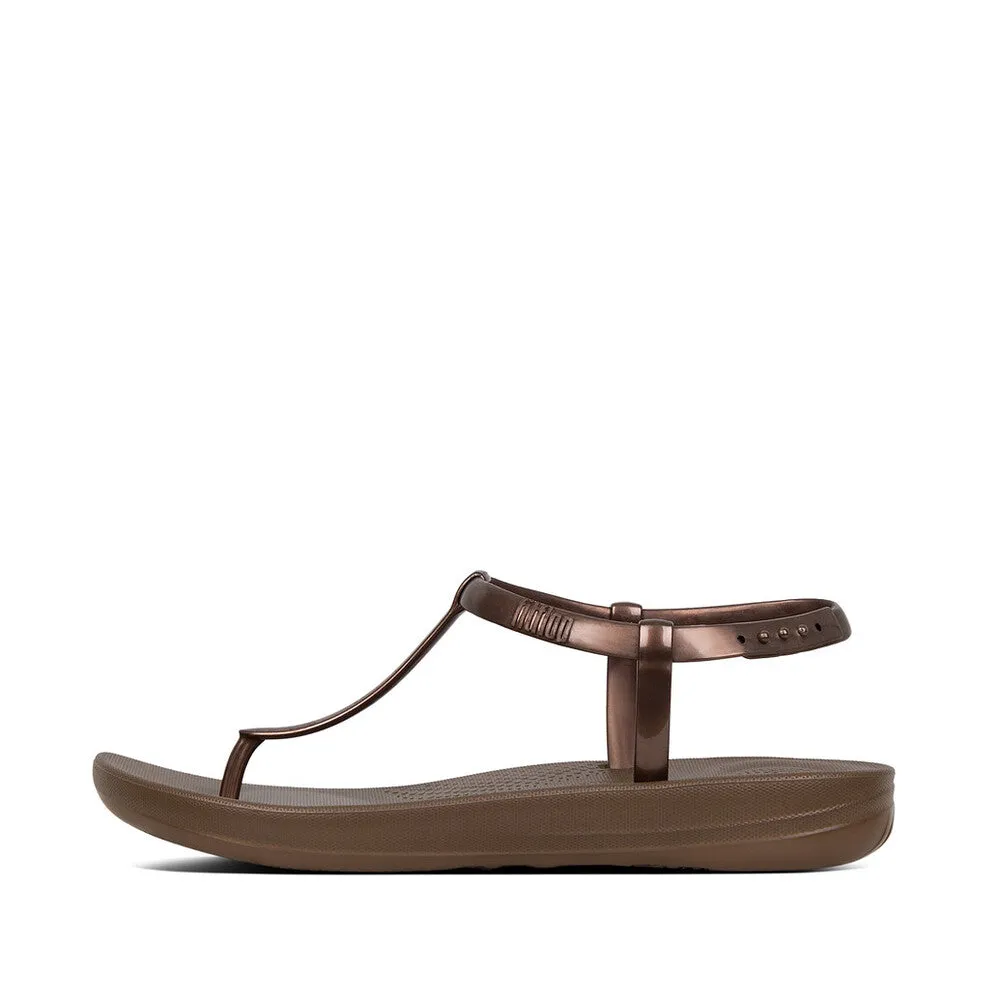 FitFlop iQushion Splash Pearlised Thongs Bronze