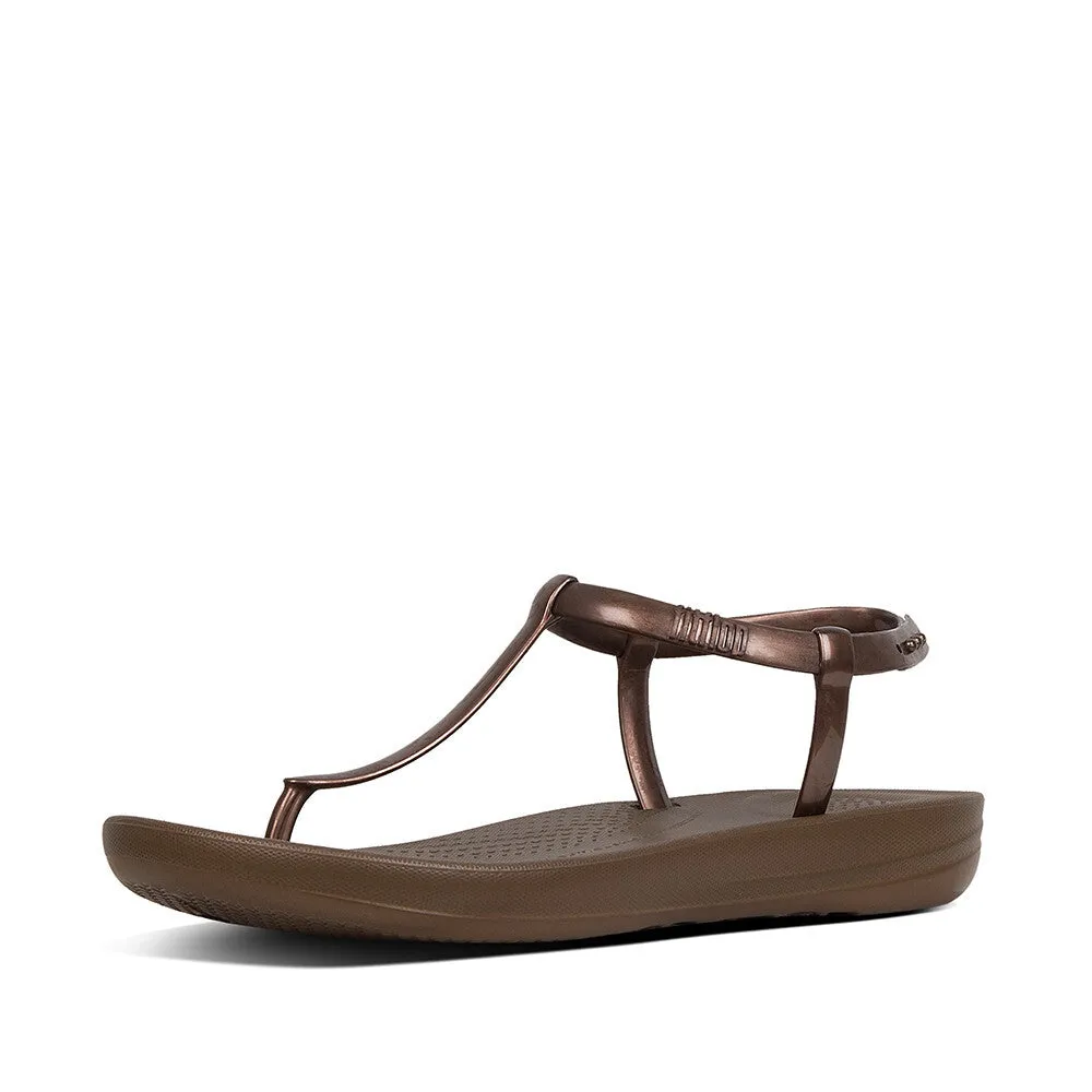 FitFlop iQushion Splash Pearlised Thongs Bronze