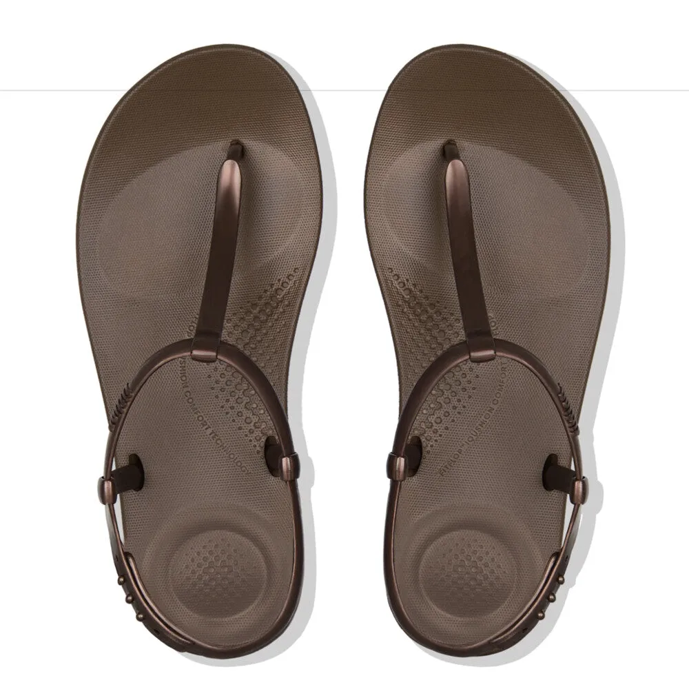 FitFlop iQushion Splash Pearlised Thongs Bronze