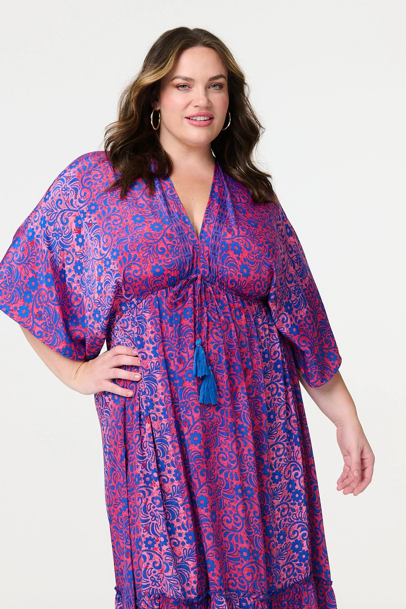 Floral Batwing Maxi Dress