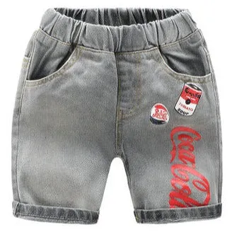 Hot Sale Baby Kid Denim Cute Cartoon Pattern Jean Shorts