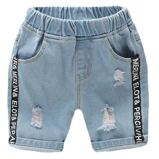 Hot Sale Baby Kid Denim Cute Cartoon Pattern Jean Shorts