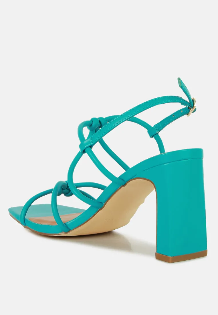 Kralor Knotted Strap Italian Block Heel Sandals