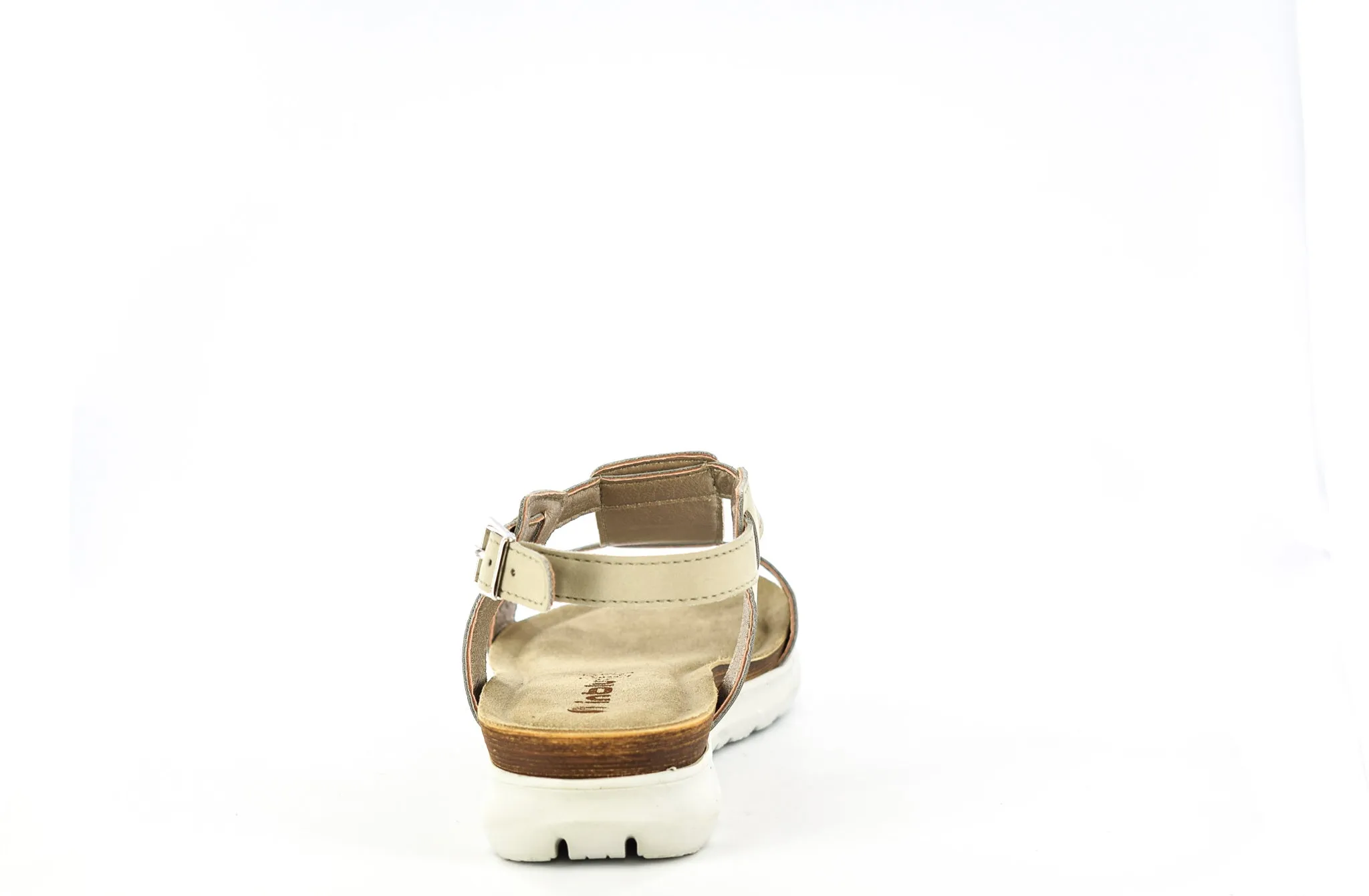 LADIES BEIGE OPEN TOE ANKLE STRAP SUMMER SANDAL