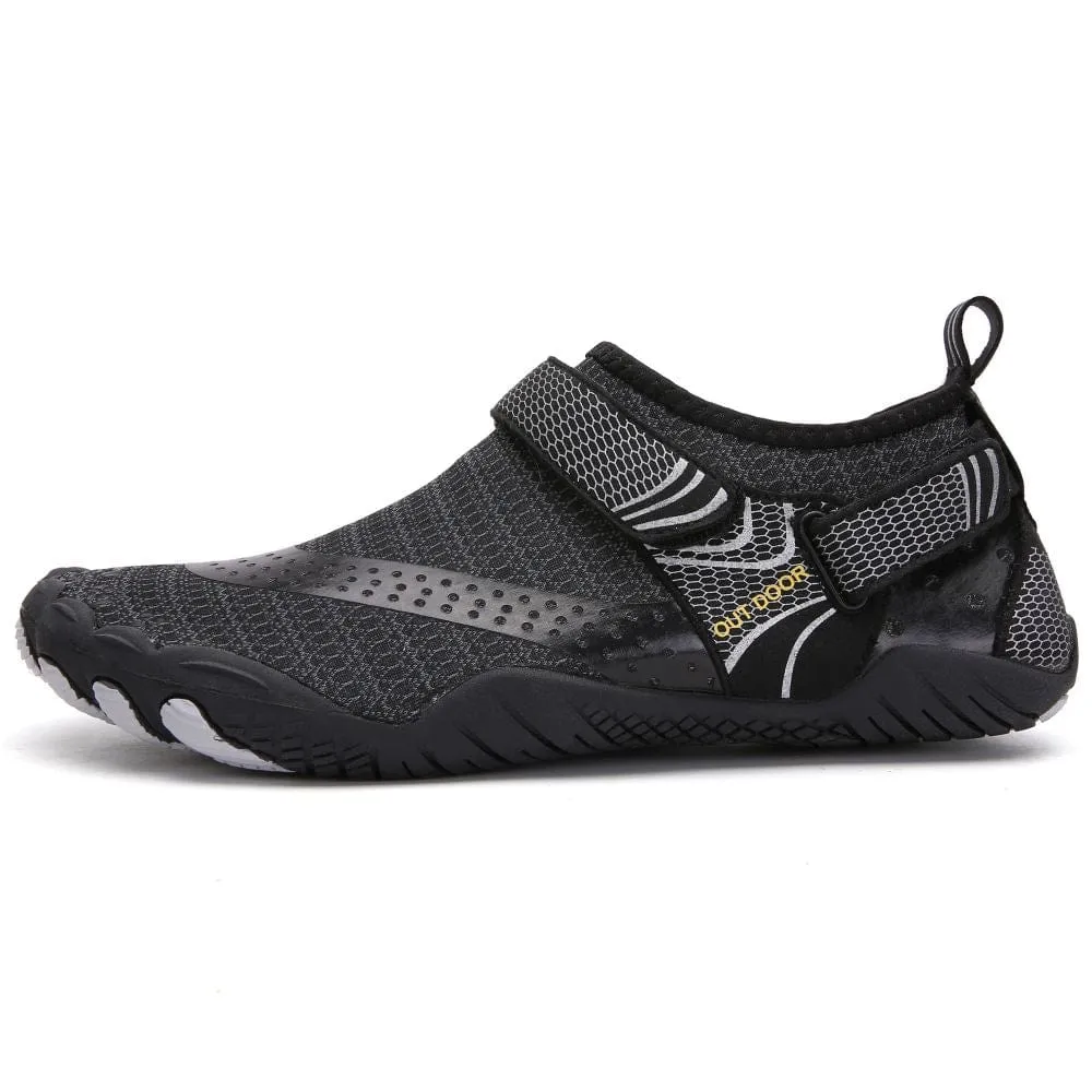 Men Women Water Shoes Barefoot Quick Dry Aqua Shoes - Black Size EU38 = US5