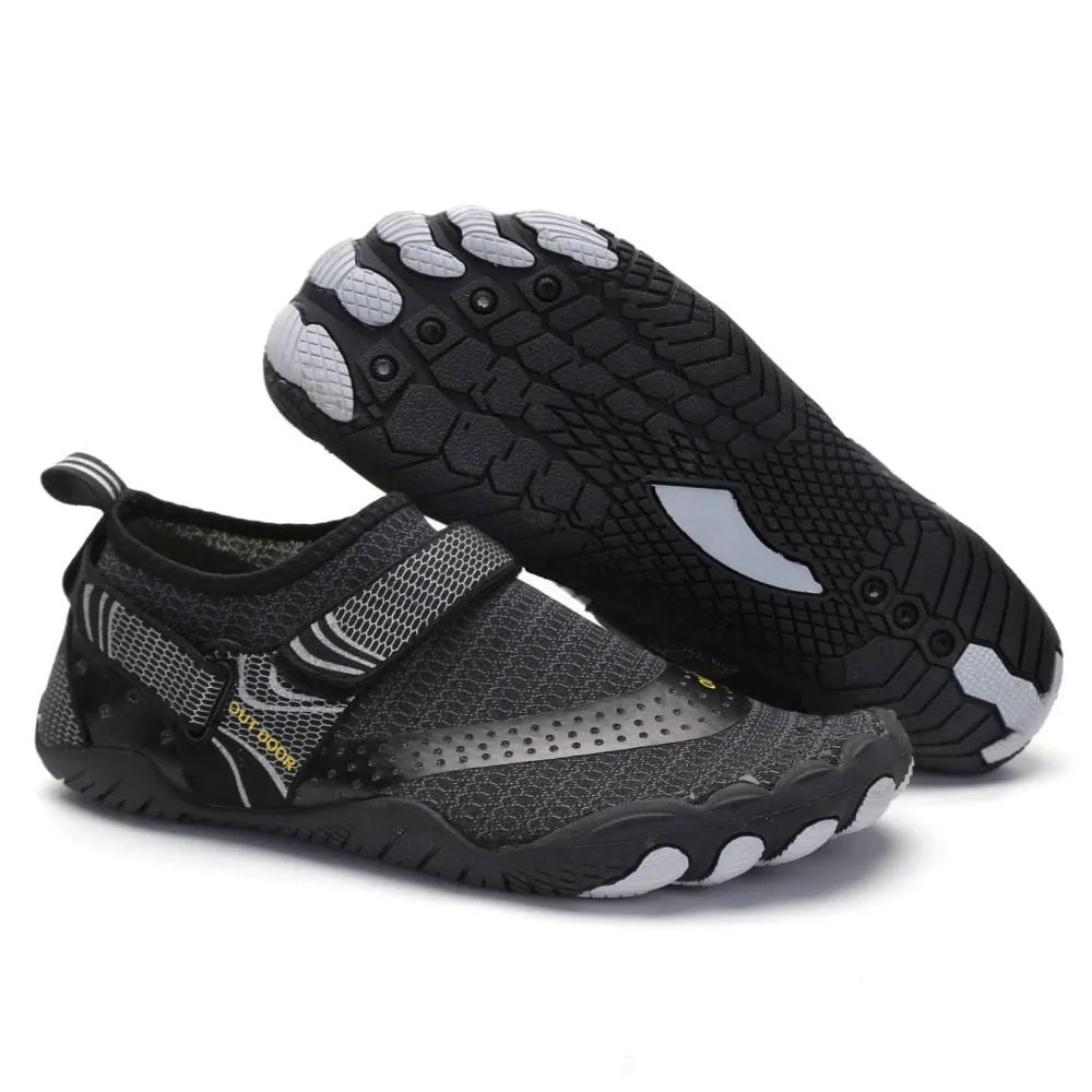 Men Women Water Shoes Barefoot Quick Dry Aqua Shoes - Black Size EU38 = US5