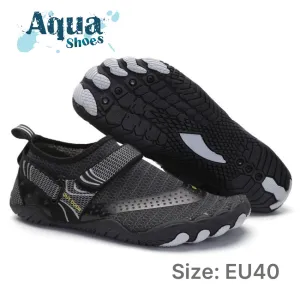 Men Women Water Shoes Barefoot Quick Dry Aqua Shoes - Black Size EU40 = US7