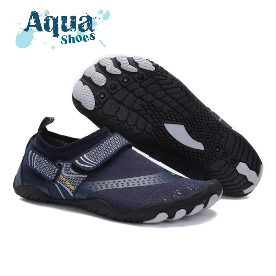 Men Women Water Shoes Barefoot Quick Dry Aqua Shoes - Blue Size EU36=US3.5