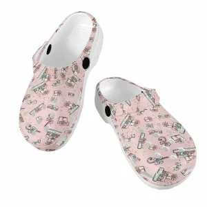 Pink Christmas  Custom Print Kids Clogs