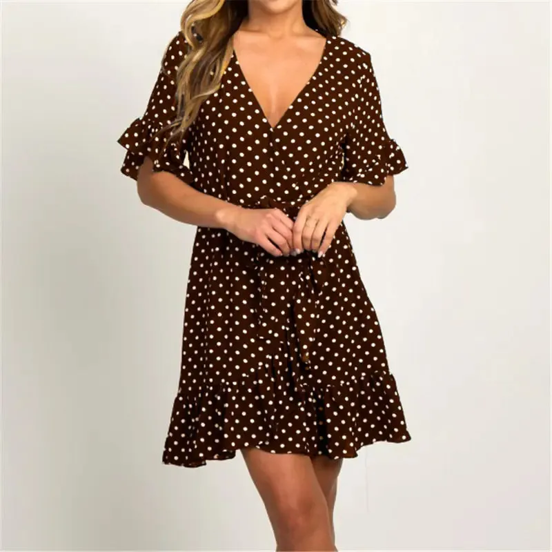 Polka Dot Ruffle Mini Dress