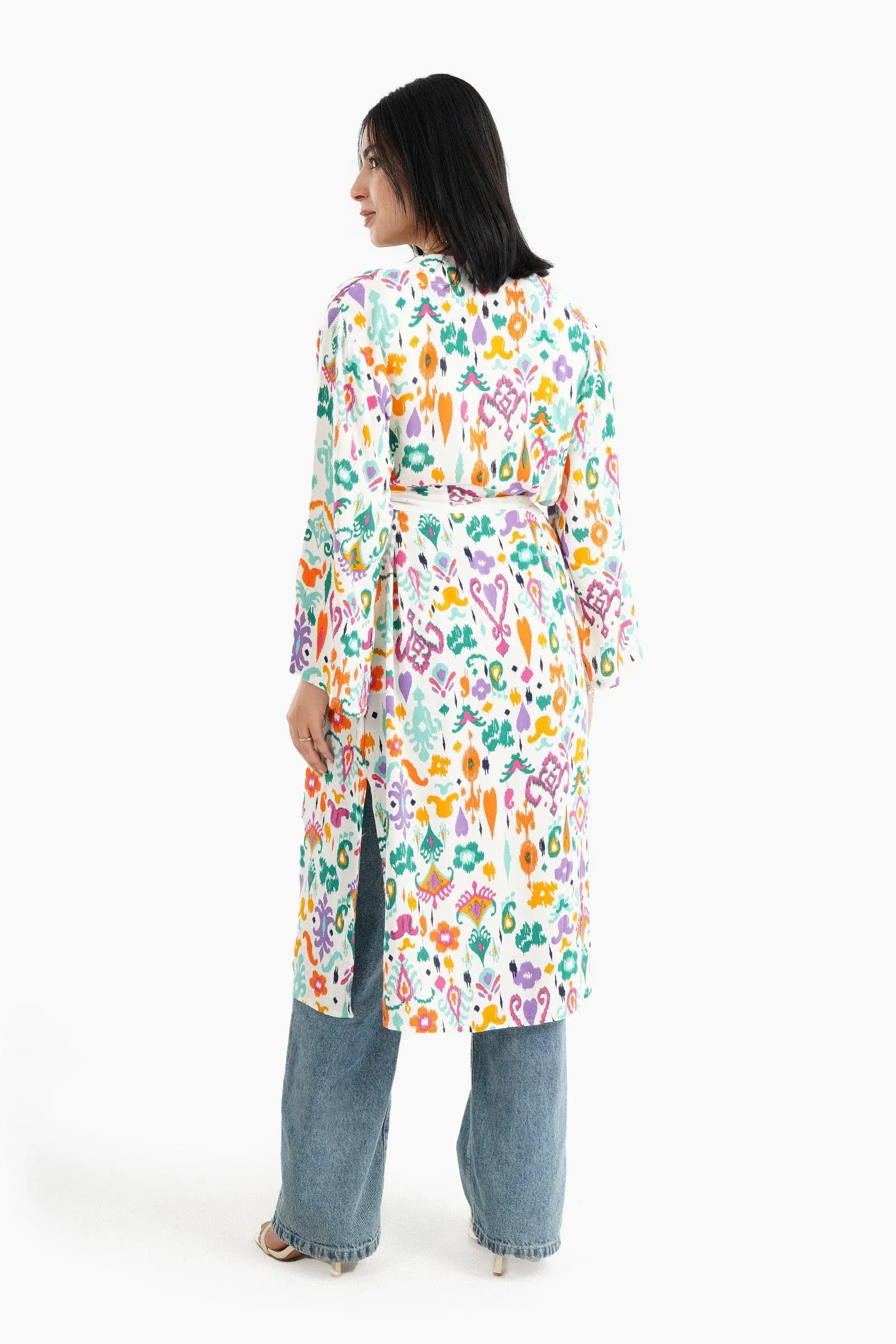 Relaxed Fit Printed Kimono