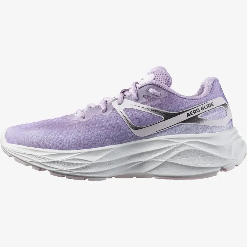 Salomon Women's Aero Glide Running Shoes- Orchid Bloom/ White