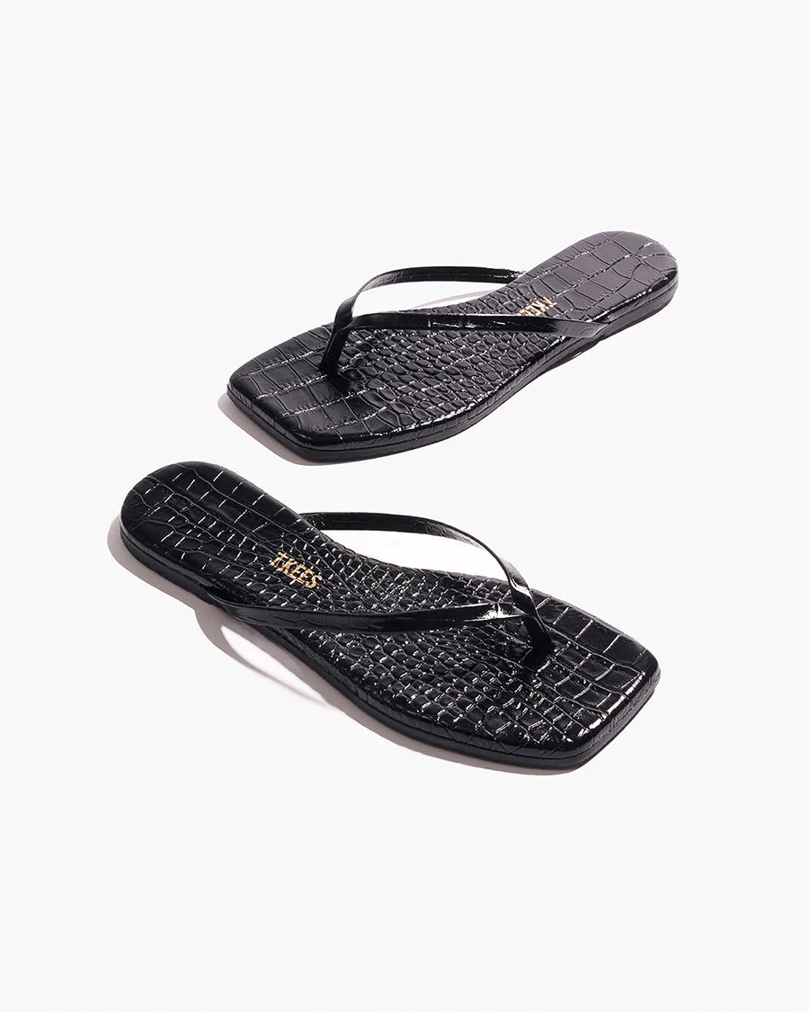 Square Toe Lily Croc - Sable