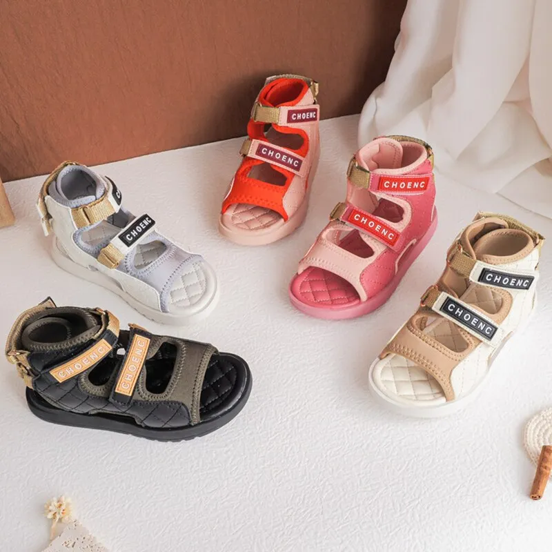 Summer Fashion Children's Sandals Korean High Quality Kids shoes boys and Girls' catwalk Style Soft-sole Sandals SO045