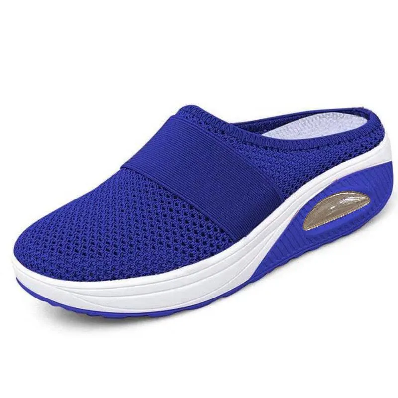 Women's closed toe hollow slip on slides casual walking shoes