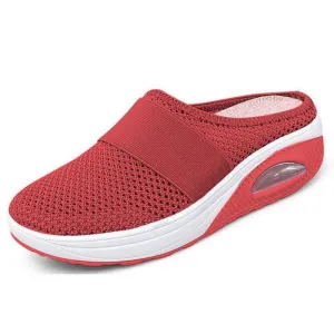 Women's closed toe hollow slip on slides casual walking shoes