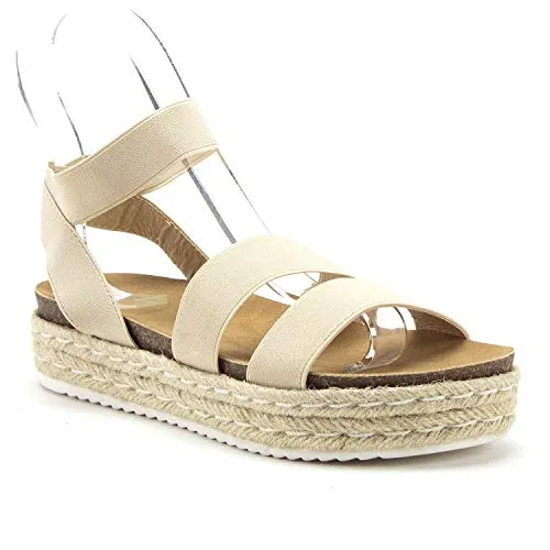 Women's Espadrille Flatform Platform Stretch Ankle Strap Sandals