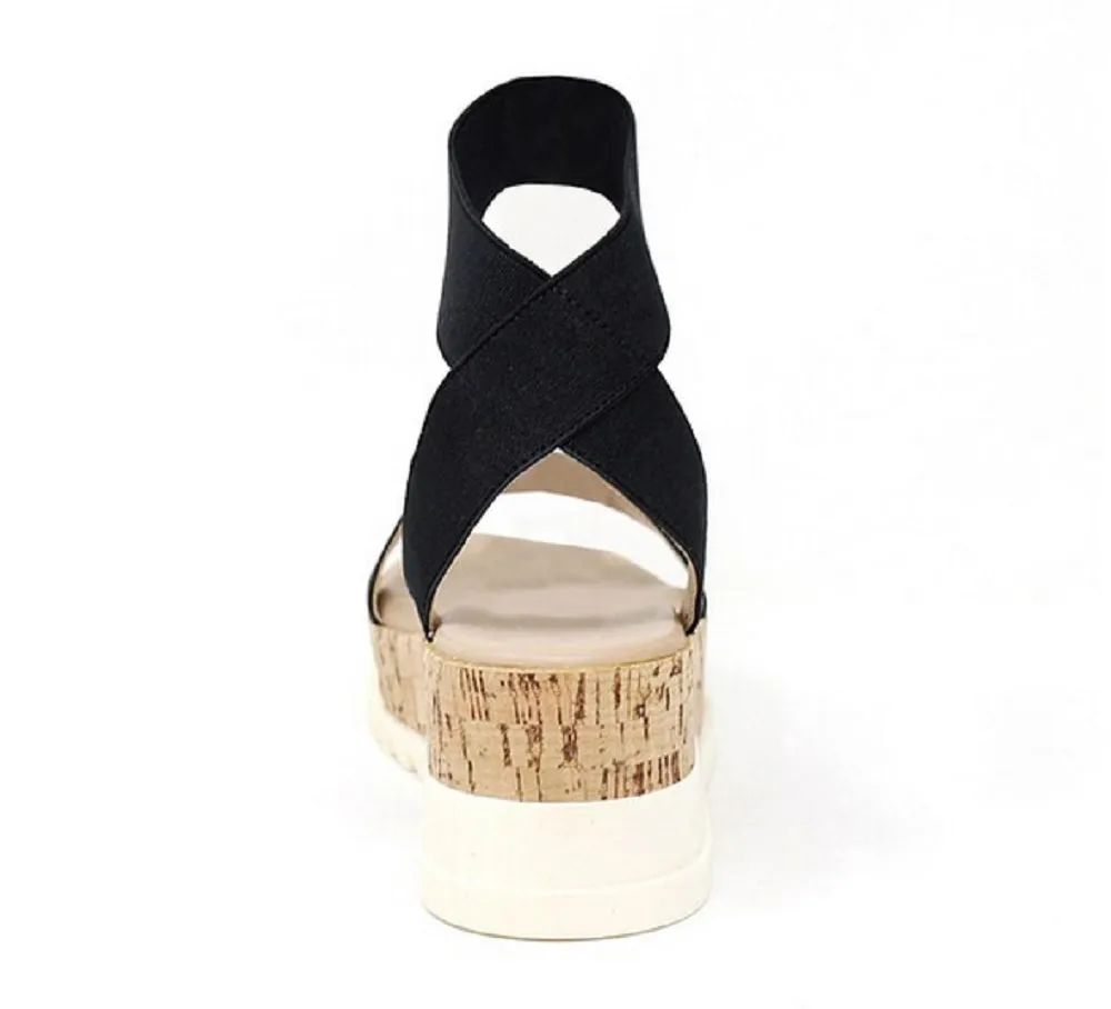 Women's Espadrille Flatform Platform Stretch Ankle Strap Sandals